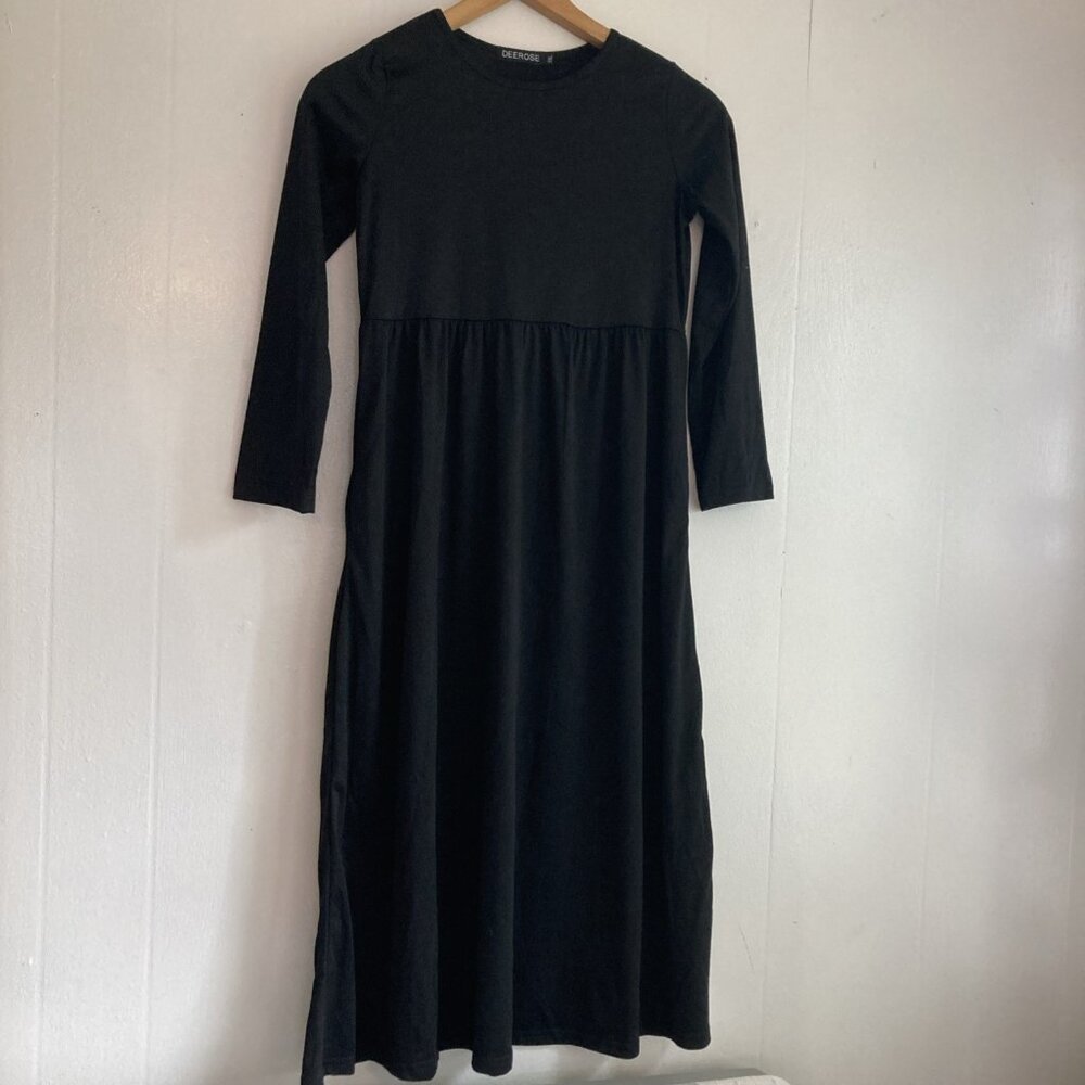 Deerose Black maxi dress Whimsigoth Career Dressy Soft Knit Junior 2X